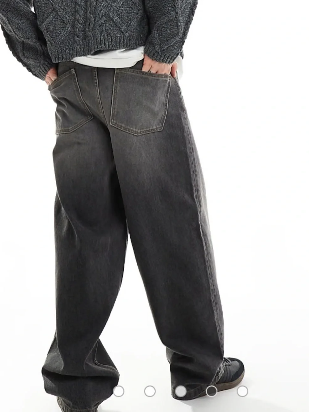 ASOS Wide Leg Jeans 36 x 34 baggy relaxed charcoal gray